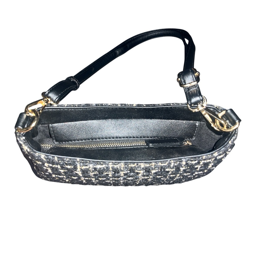 Black and White Tweed Shoulder Bag - Picture 4 of 4